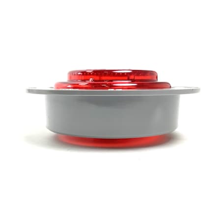 Truck-Lite Led, Red Round, 2 Diode, Marker Clearance Light, P2, Gray Polycarbonate Flange Mount 10251R3